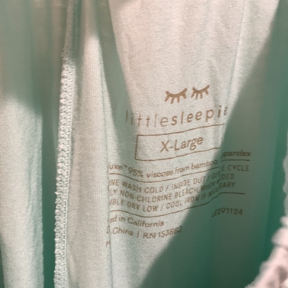 Little Sleepies Sea Foam Green Teal Ultra Soft Bamboo Pajama Pants Size XL - Picture 7 of 8